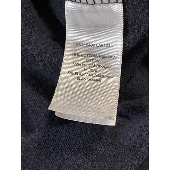 Daily Ritual Women's Navy Bateau Neck Tie Waist Sweatshirt SIZE-LARGE - Picture 6 of 8
